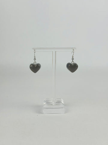 Black Gummy Heart Earrings