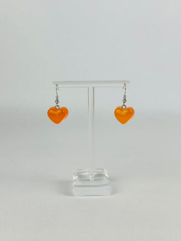 Orange Gummy Heart Earrings