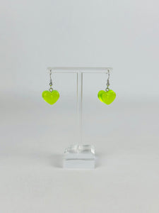 Green Gummy Heart Earrings