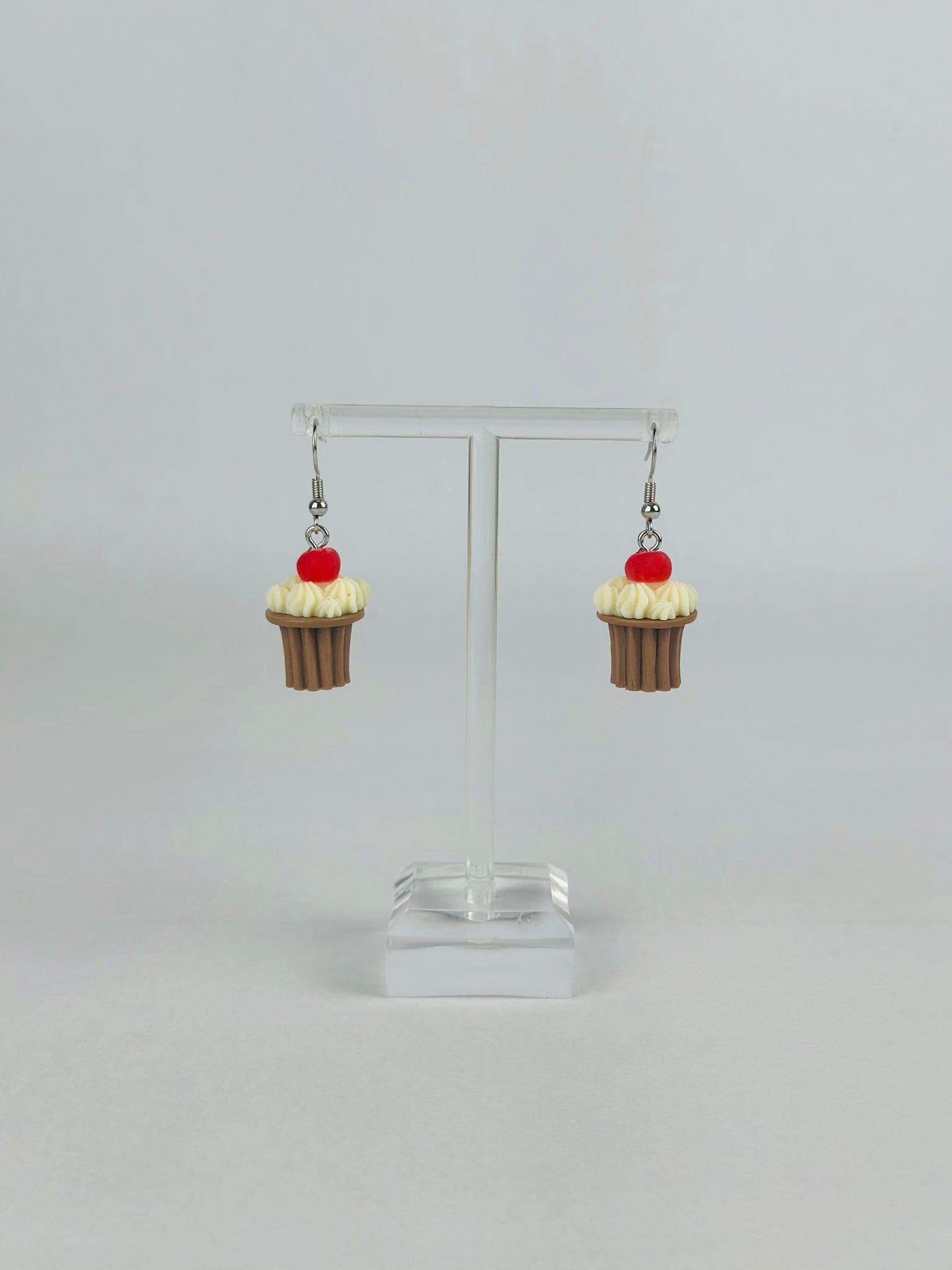 Vanilla Cherry Cupcake Earrings