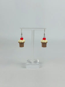 Vanilla Cherry Cupcake Earrings