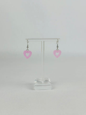 Pink Candy Heart Earrings