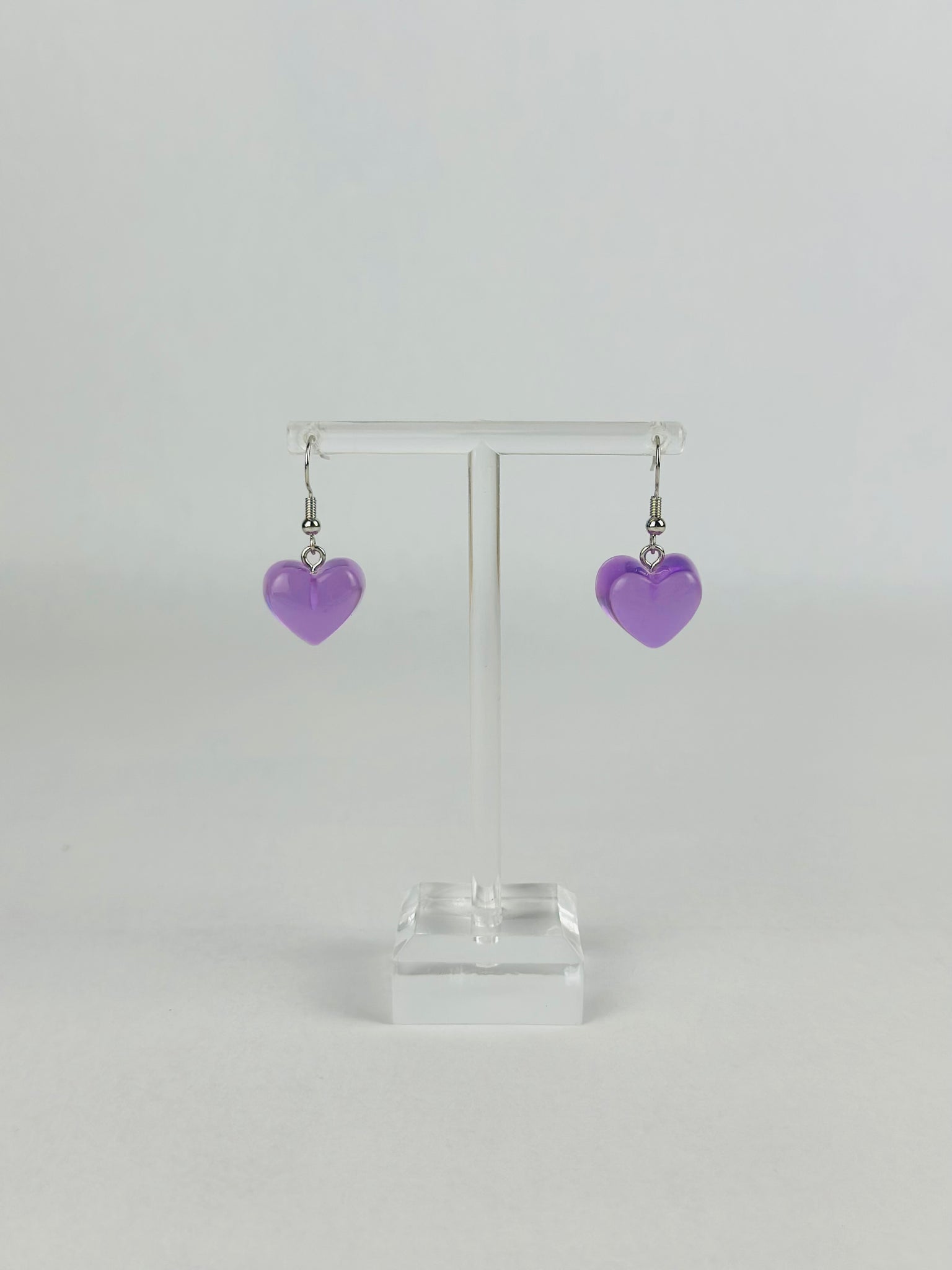 Purple Gummy Heart Earrings