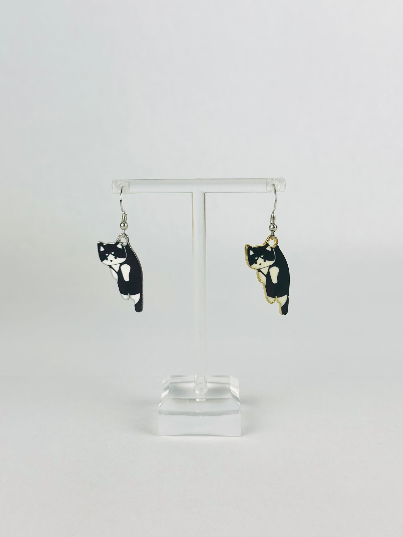 Black & White Kitty Earrings