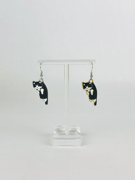 Black & White Kitty Earrings