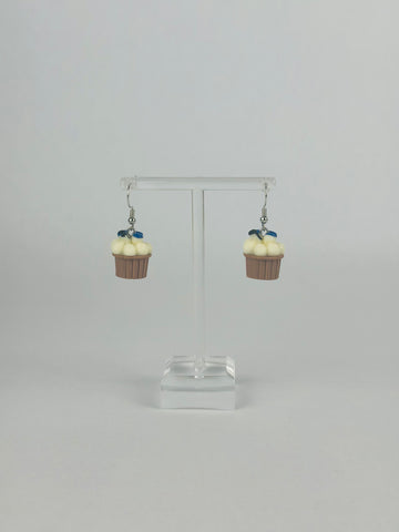 Blueberry Vanilla Cupcake Earrings