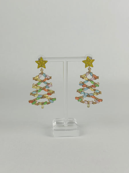 Golden Christmas Tree Studs