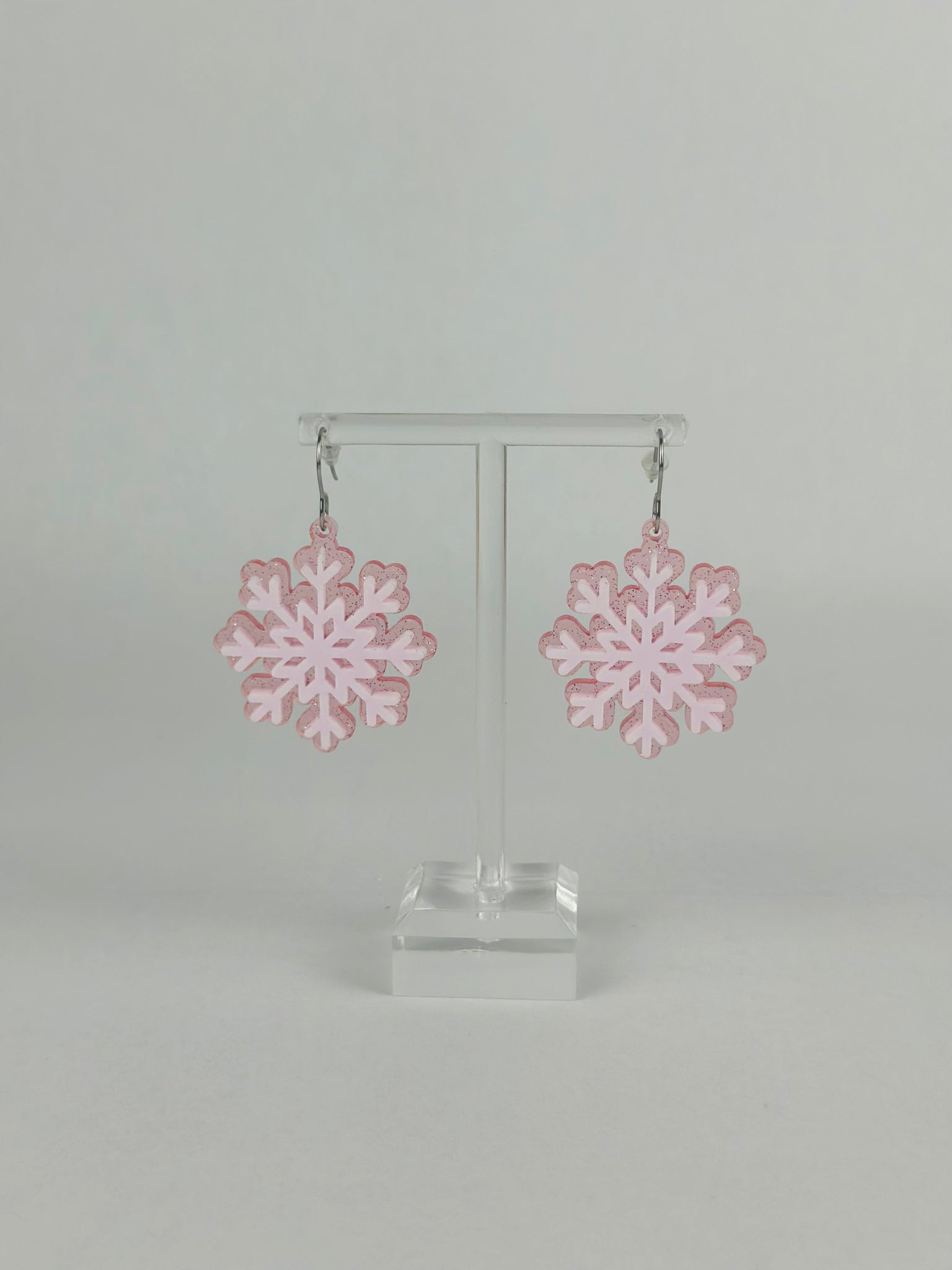 Pink SnowFlake Earrings