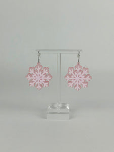 Pink SnowFlake Earrings