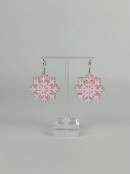 Pink SnowFlake Earrings