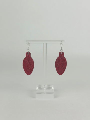 Red Sparkly Christmas Earrings