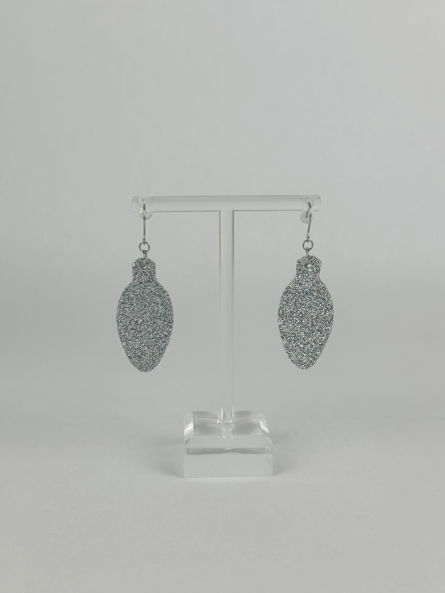 Silver Sparkly Christmas Earrings