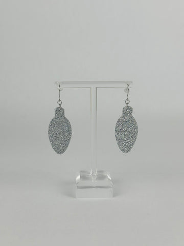 Silver Sparkly Christmas Earrings