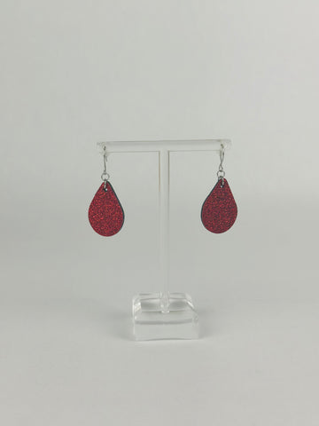 Red Sparkly Christmeas TearDrop Earrings