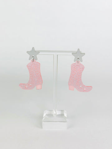 Pink Glitter Boots