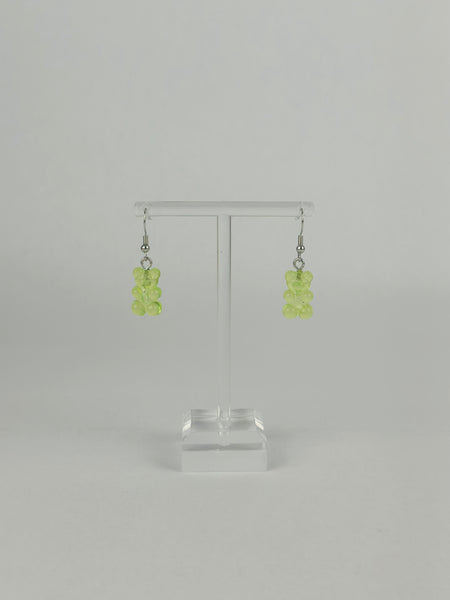 Lime Green Gummy Bear Earrings