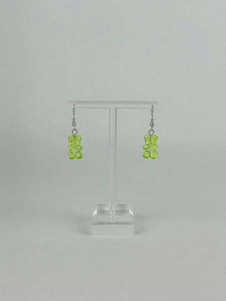 Lime Green Gummy Bear Earrings