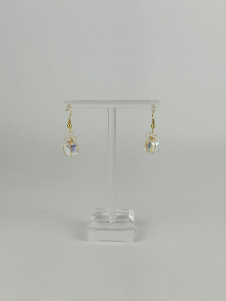 Clear Crystal Christmas Present Earrings