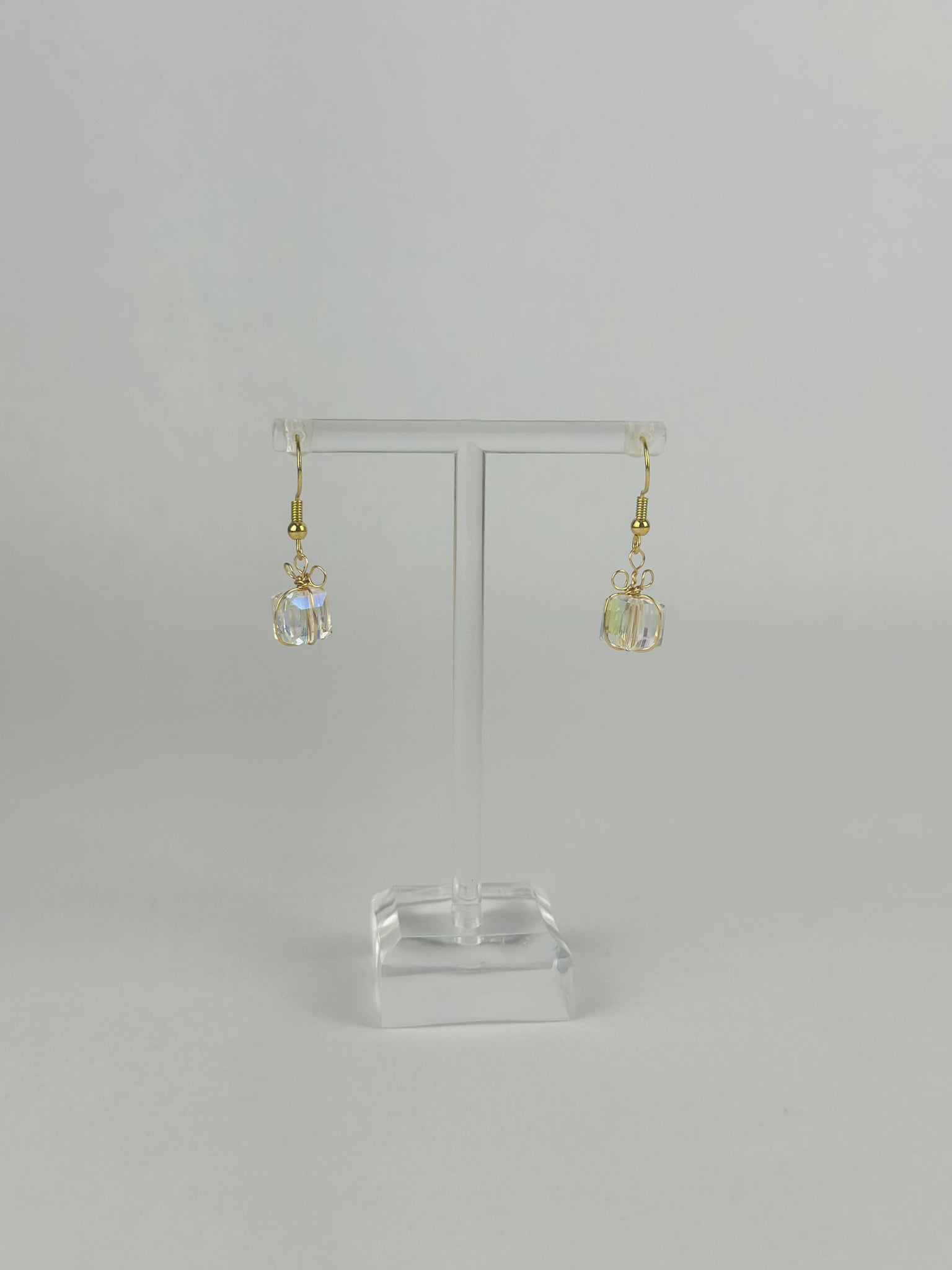 Clear Crystal Christmas Present Earrings