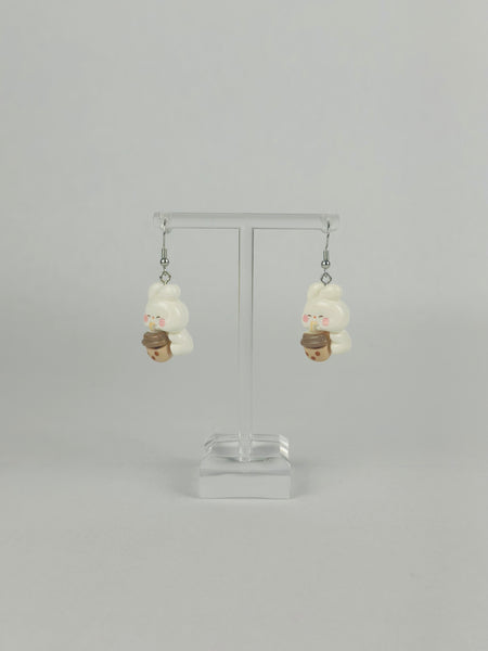 Cubby Bunny Boba Earrings