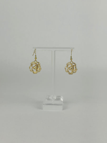 Golden Lotus Flower Earrings