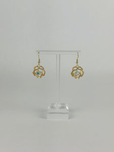 Golden Lotus Flower Earrings