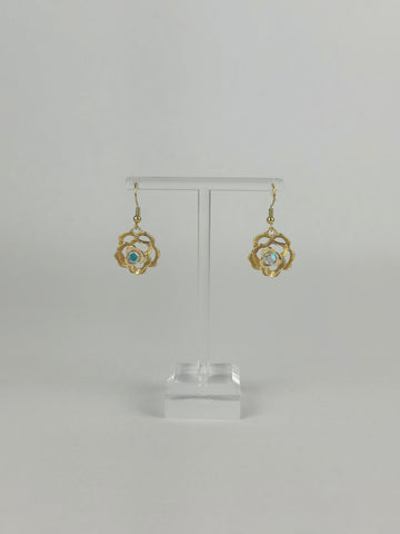 Golden Lotus Flower Earrings