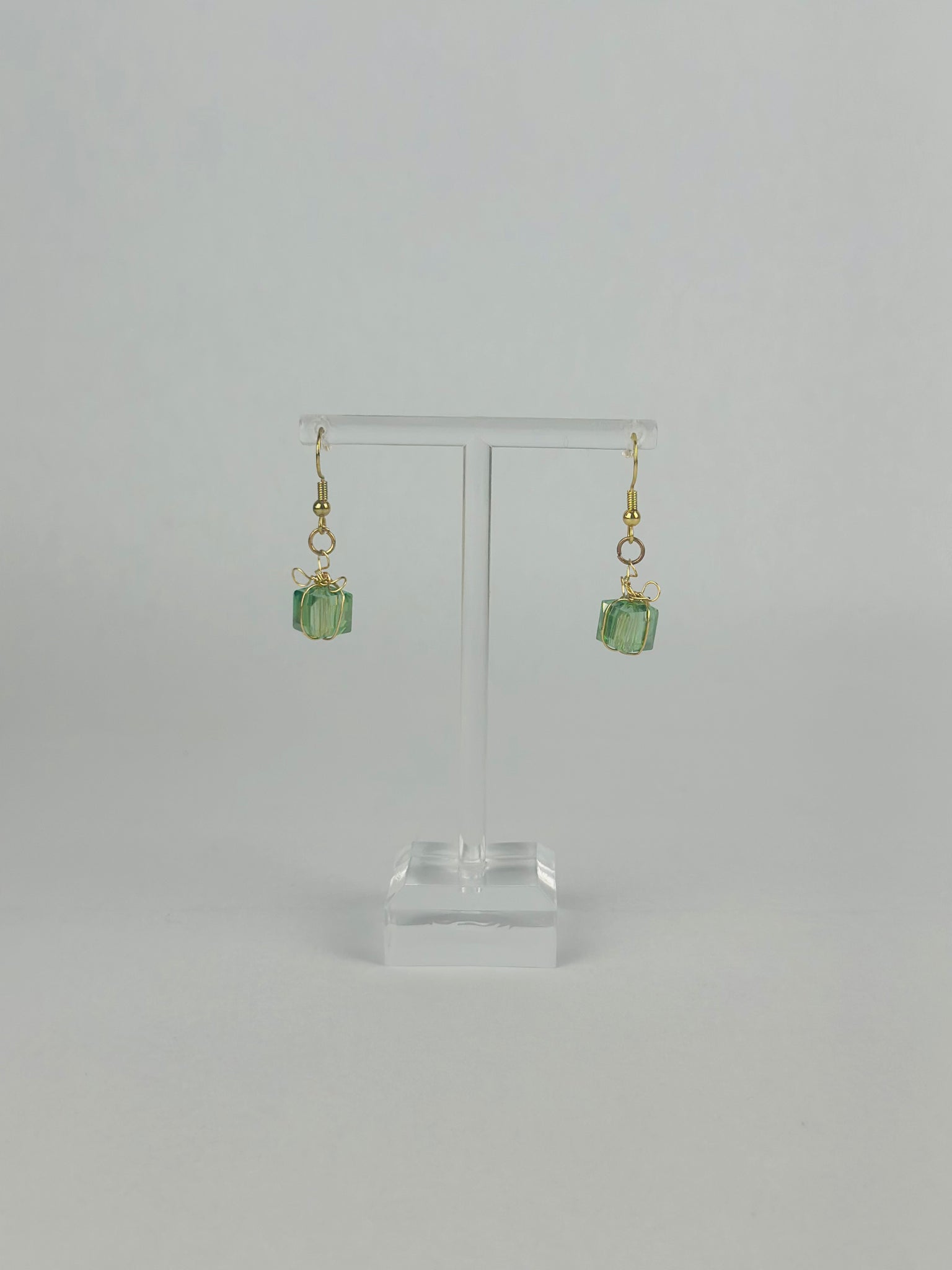 Green Crystal Present Earrings