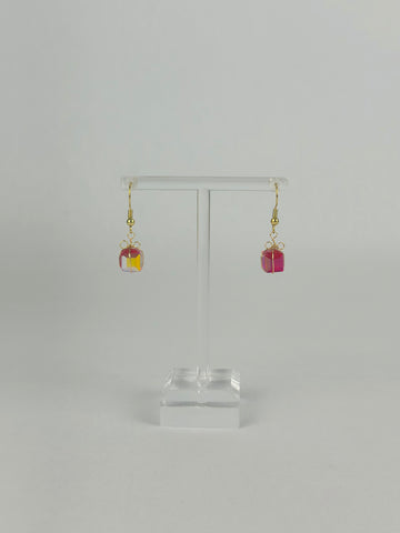 Red Crystal Christmas Present Earrings