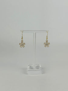 White Crystal Flower Earrings